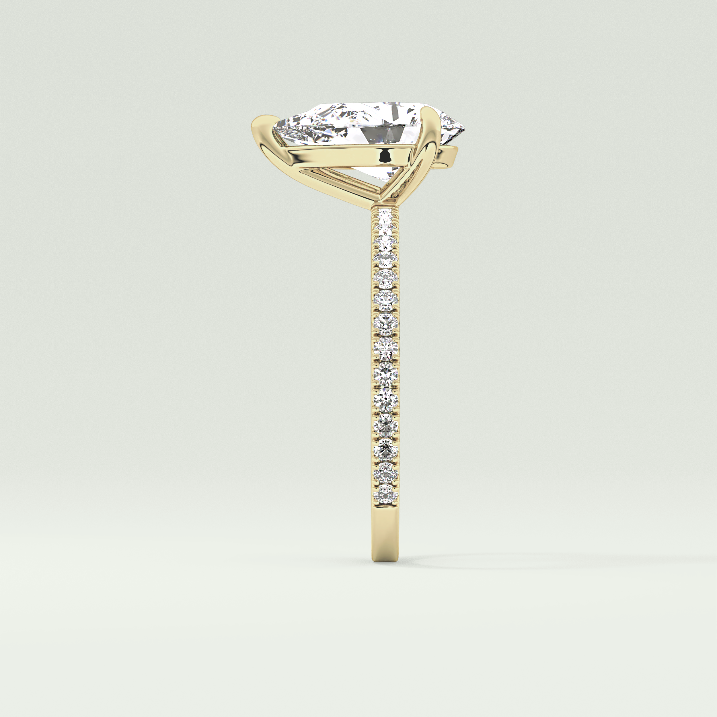 2.0 CT Pear Cut Pave Lab-Grown Diamond Engagement Ring 4