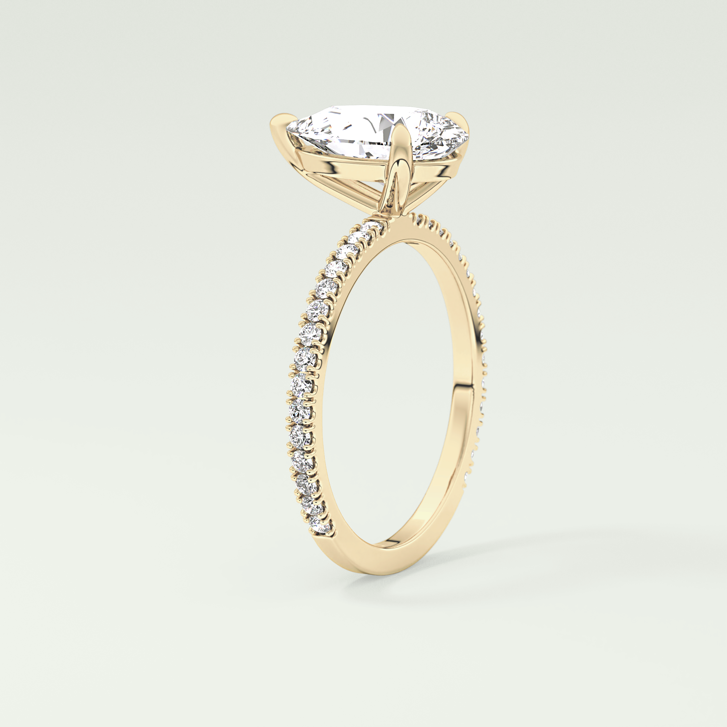2.0 CT Pear Cut Pave Lab-Grown Diamond Engagement Ring 5