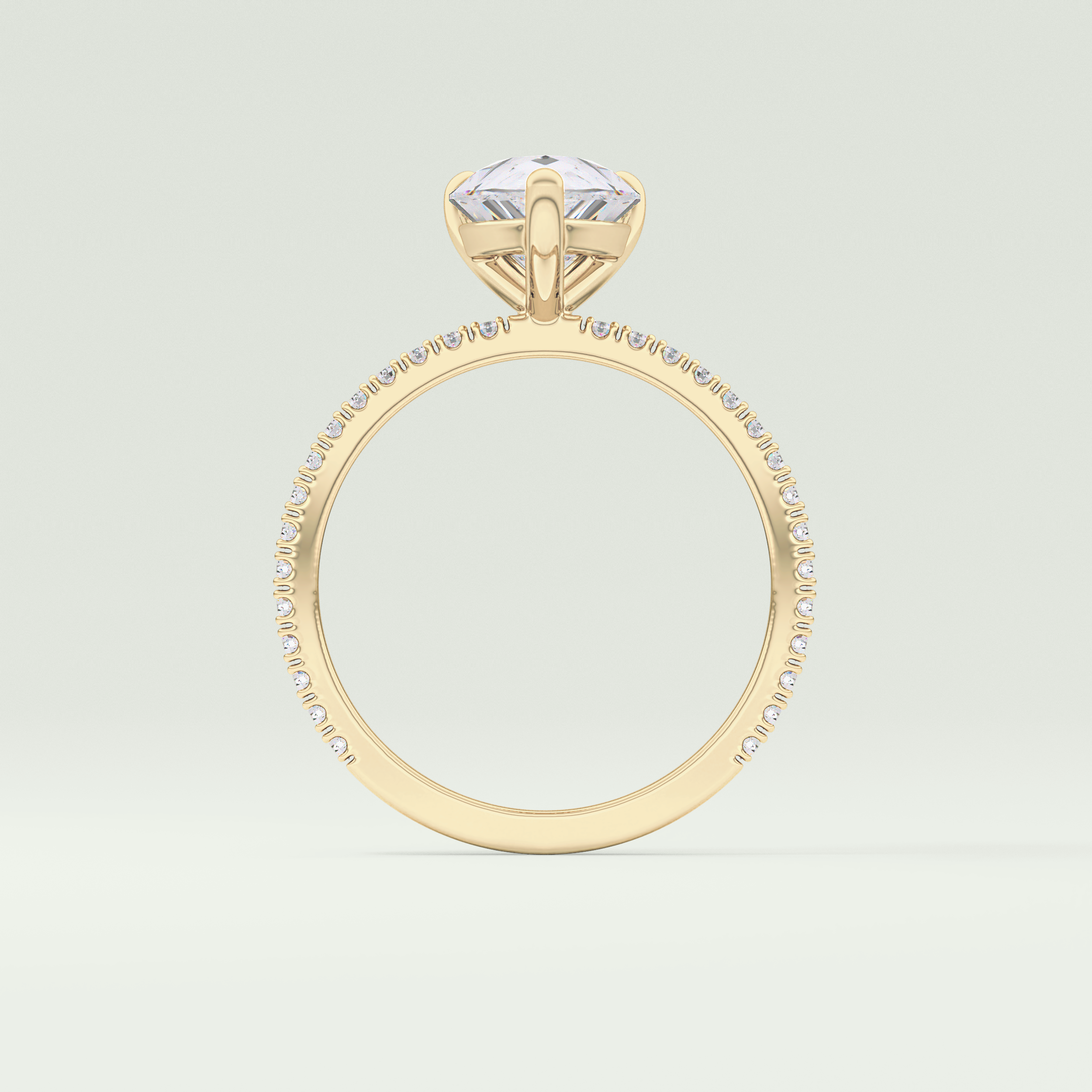 2.0 CT Pear Cut Pave Lab-Grown Diamond Engagement Ring 6