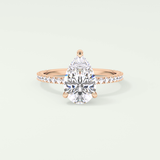 2.0 CT Pear Cut Pave Lab-Grown Diamond Engagement Ring 7