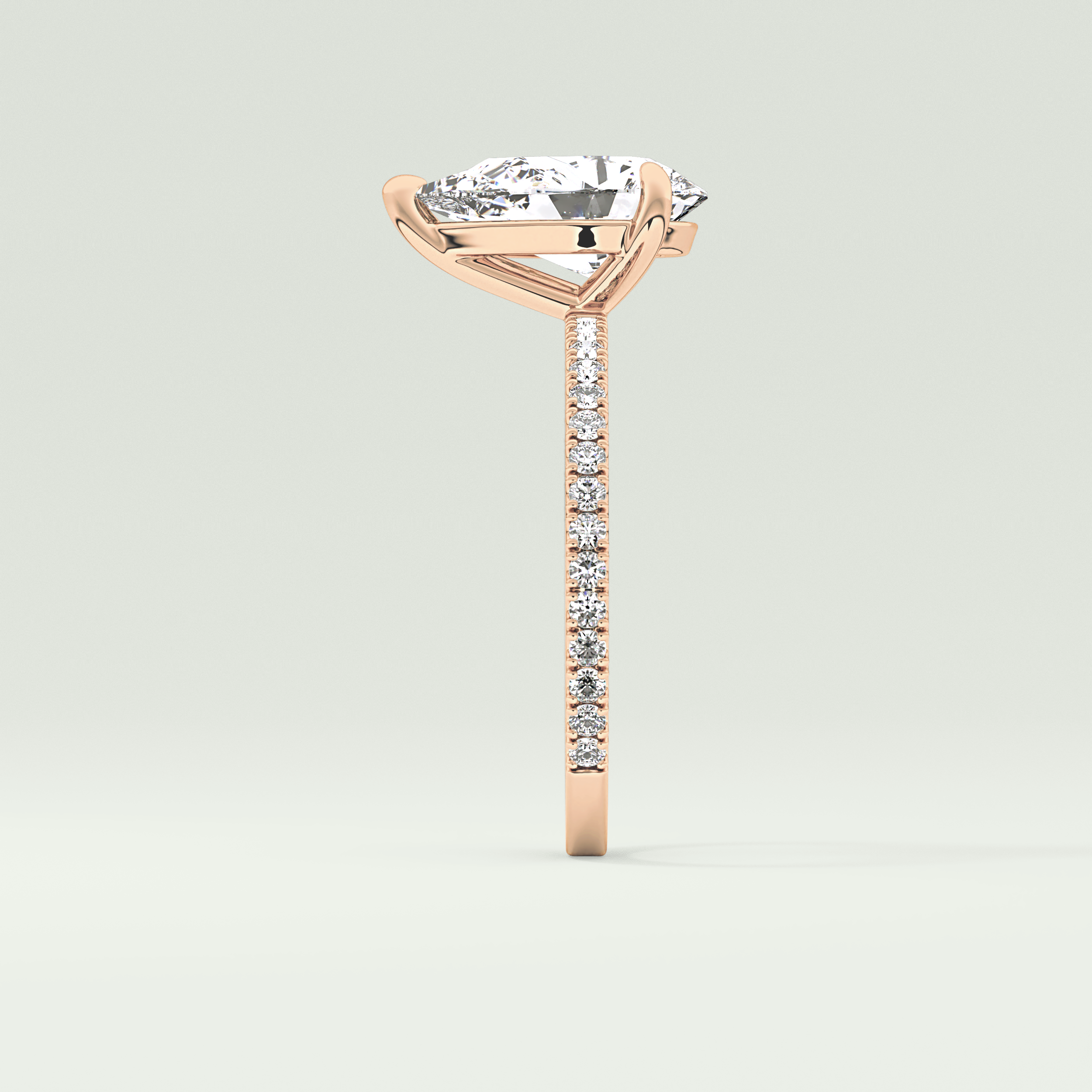 2.0 CT Pear Cut Pave Lab-Grown Diamond Engagement Ring 10