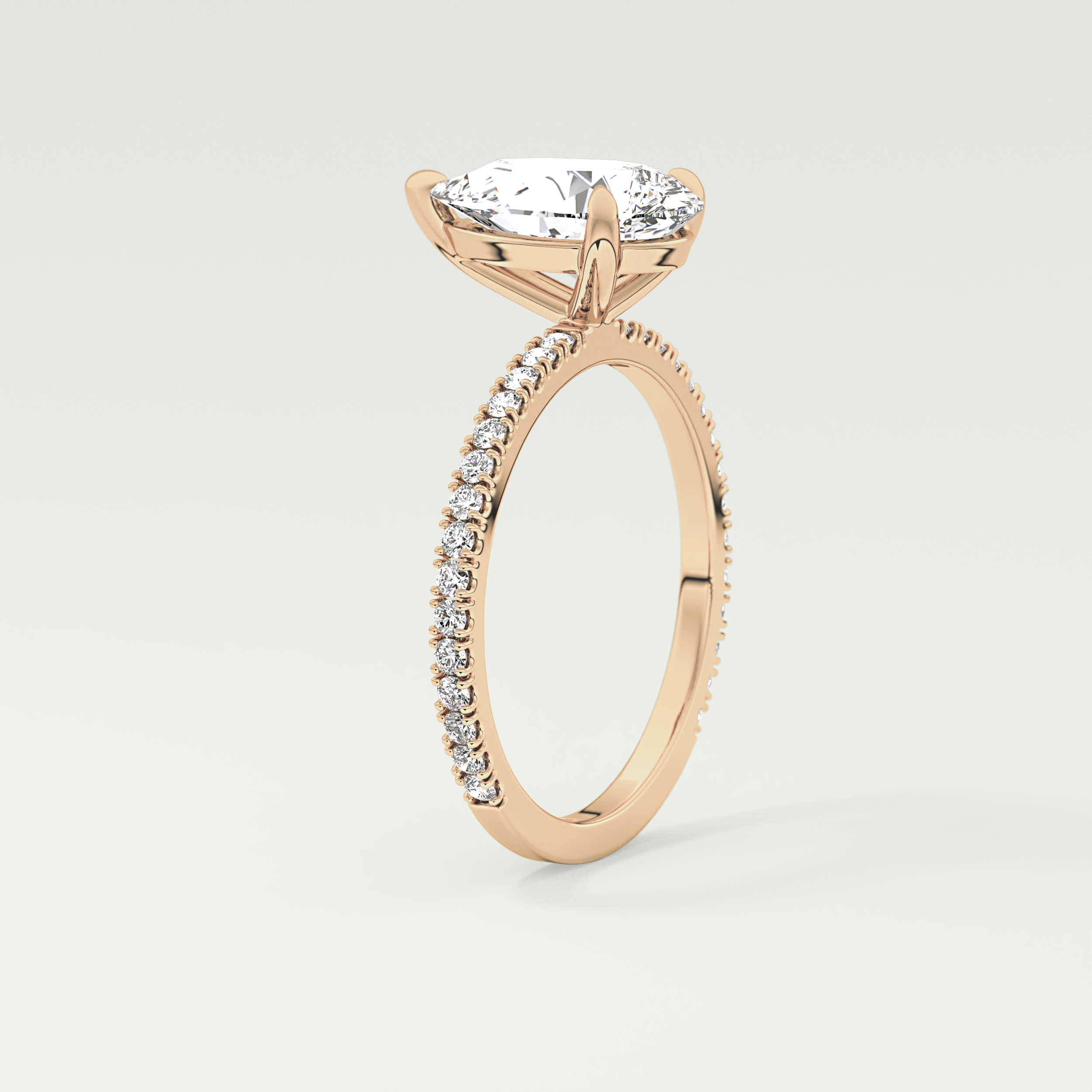 2.0 CT Pear Cut Pave Lab-Grown Diamond Engagement Ring 11