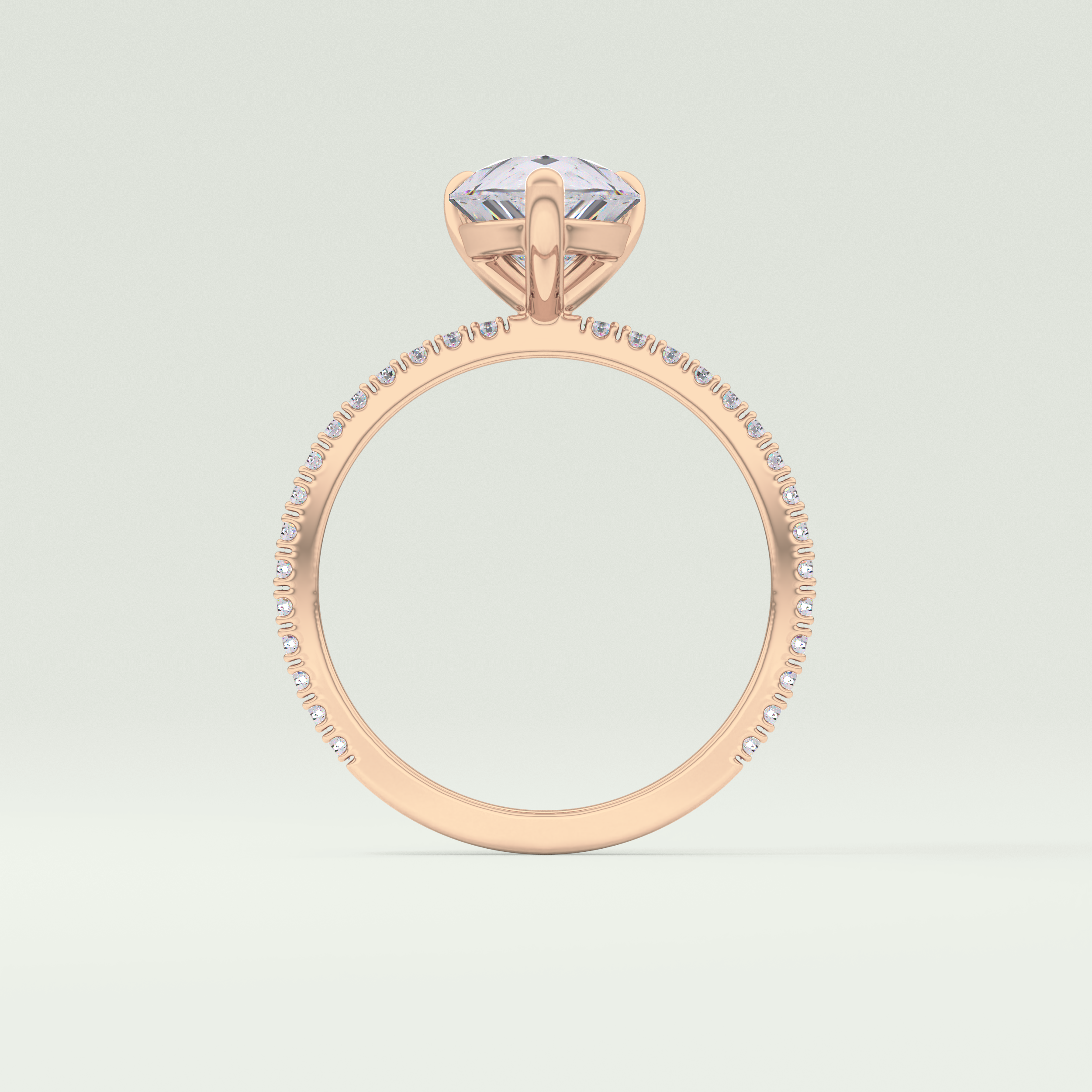2.0 CT Pear Cut Pave Lab-Grown Diamond Engagement Ring 12
