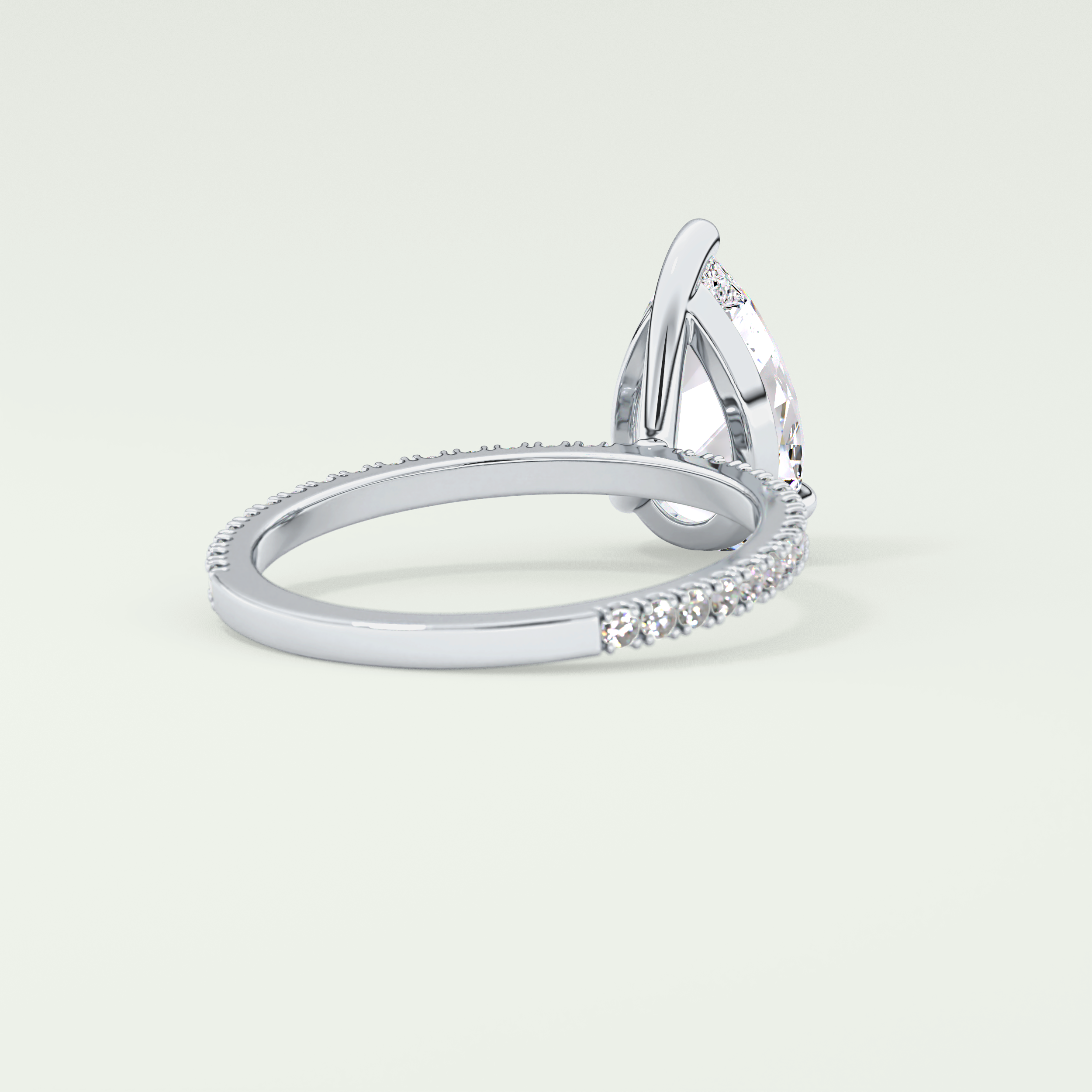 2.0 CT Pear Cut Pave Lab-Grown Diamond Engagement Ring 14