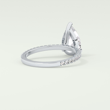 2.0 CT Pear Cut Pave Moissanite Engagement Ring