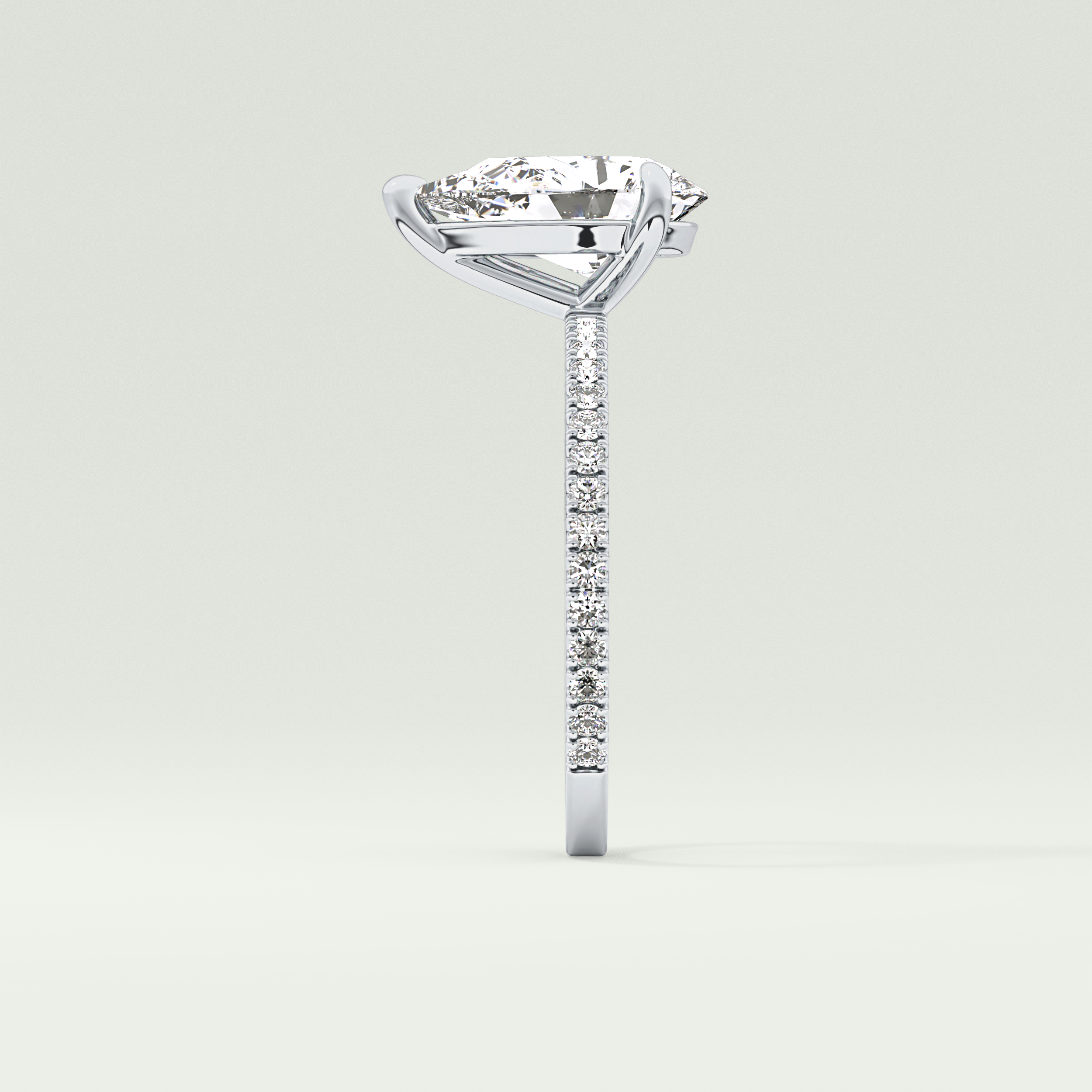 2.0 CT Pear Cut Pave Lab-Grown Diamond Engagement Ring 16