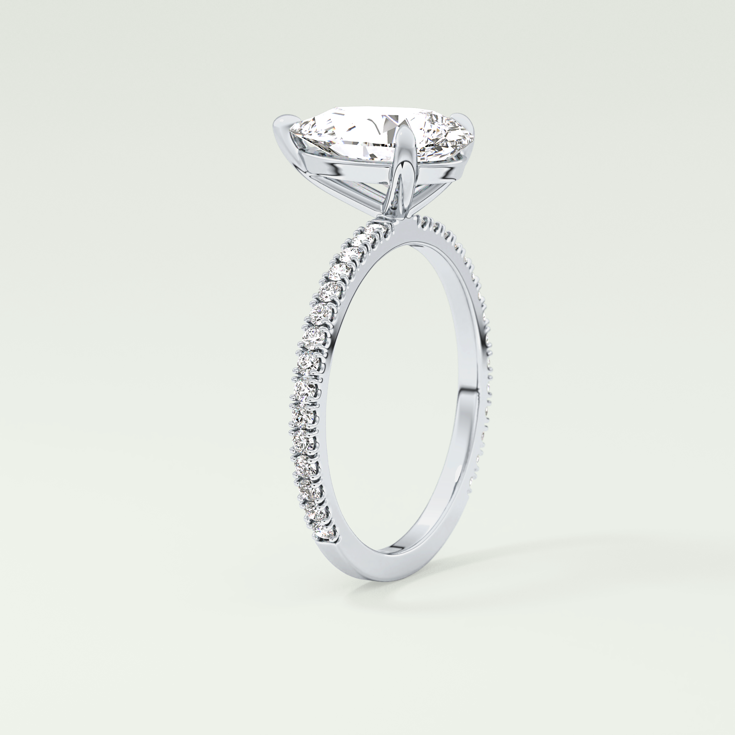 2.0 CT Pear Cut Pave Lab-Grown Diamond Engagement Ring 17
