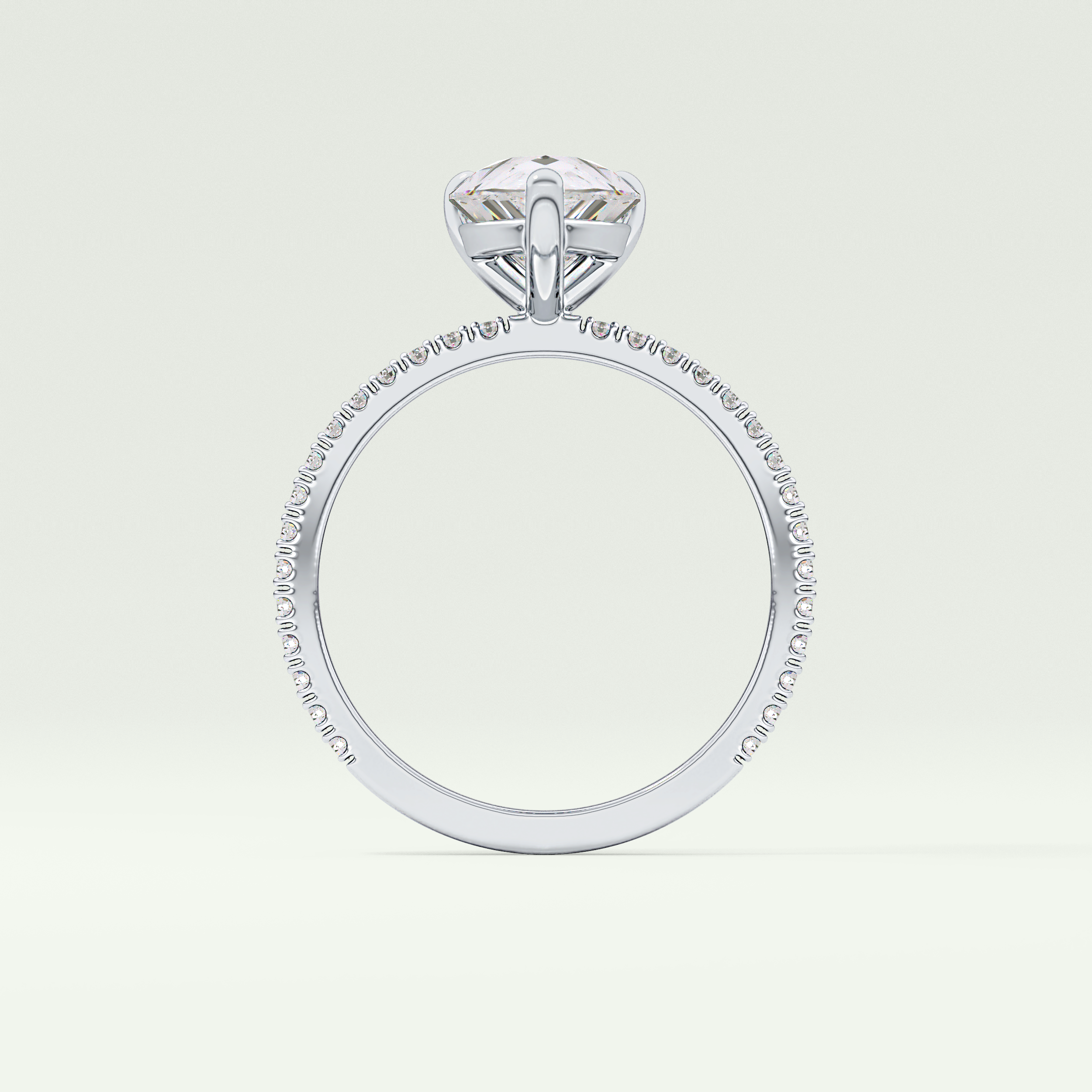 2.0 CT Pear Cut Pave Lab-Grown Diamond Engagement Ring 18