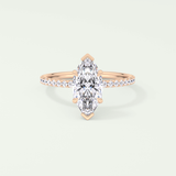 1.5 CT Marquise Cut Pave Lab-Grown Diamond Engagement Ring 7