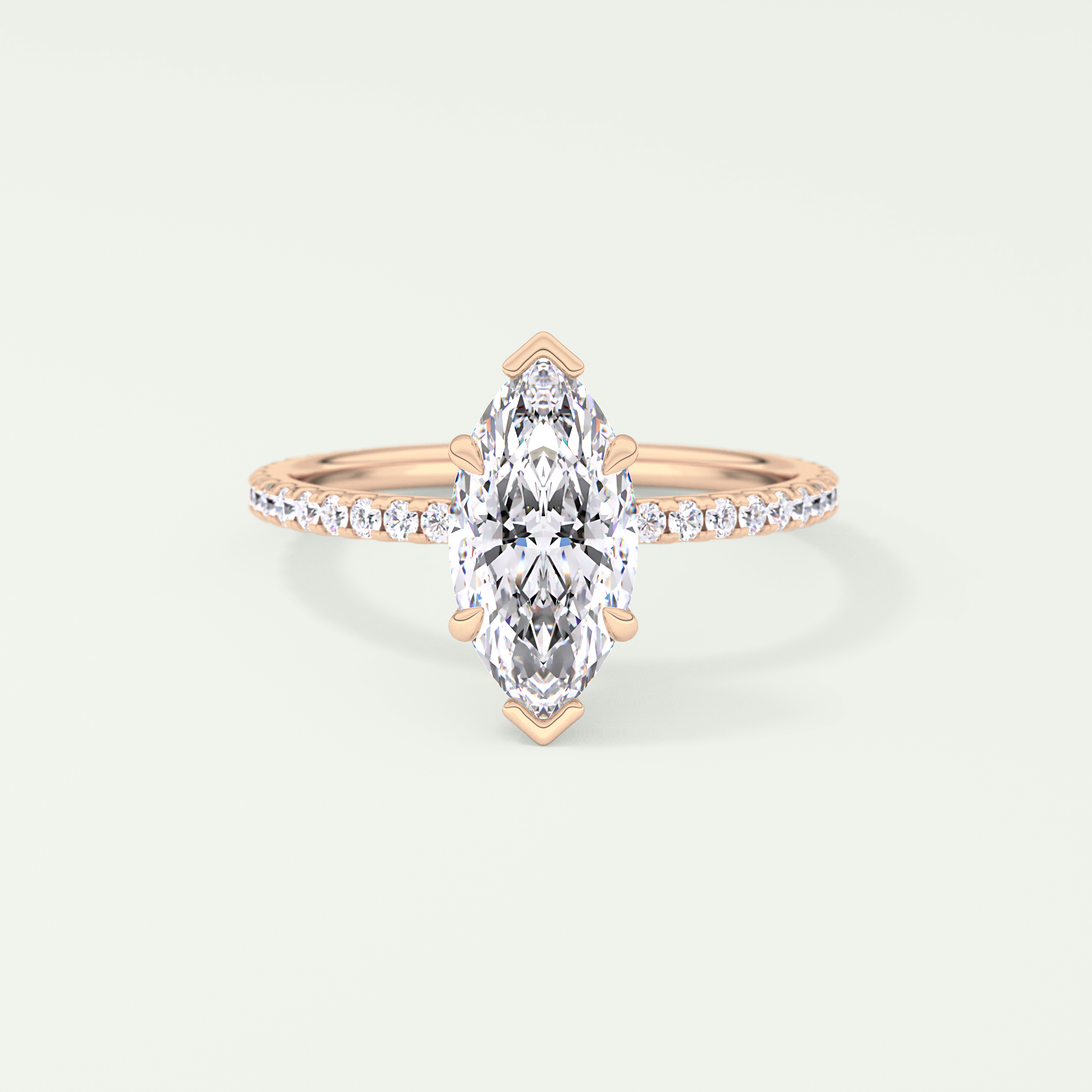 1.5 CT Marquise Cut Pave Lab-Grown Diamond Engagement Ring 7