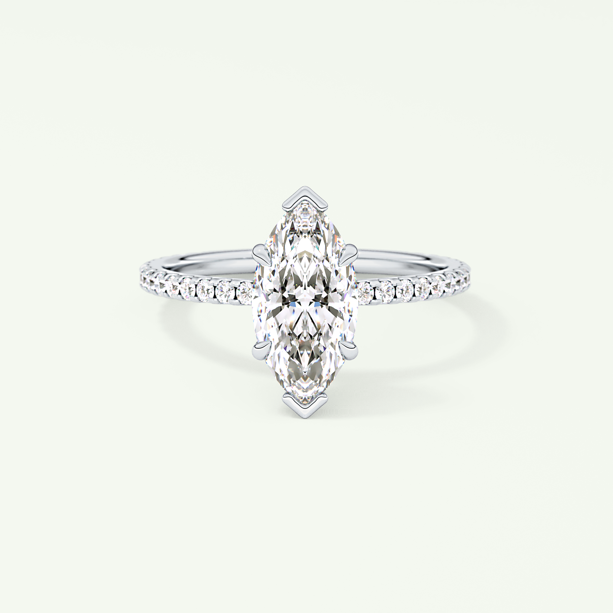 1.5 CT Marquise Cut Pave Lab-Grown Diamond Engagement Ring 13