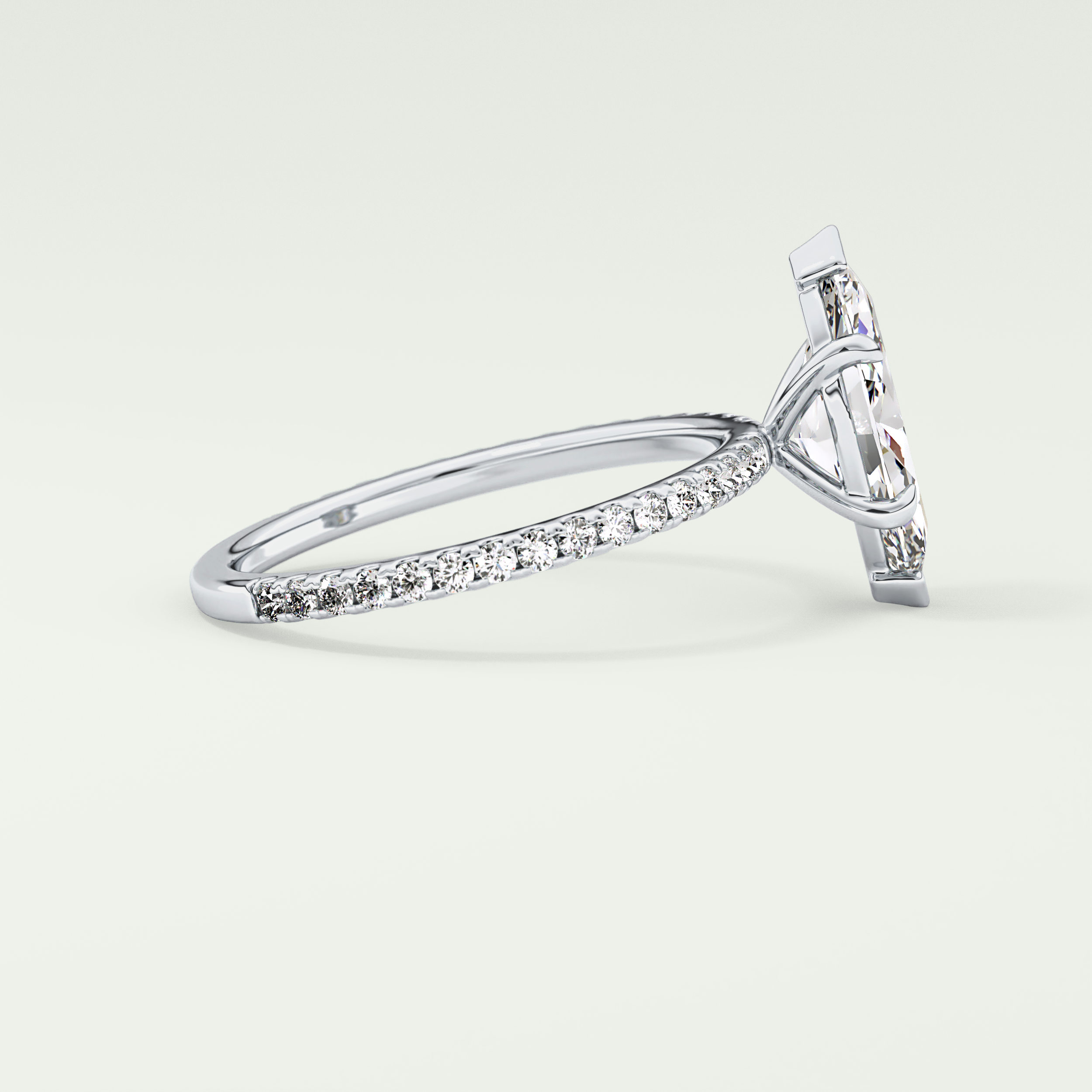 1.5 CT Marquise Cut Pave Lab-Grown Diamond Engagement Ring 15