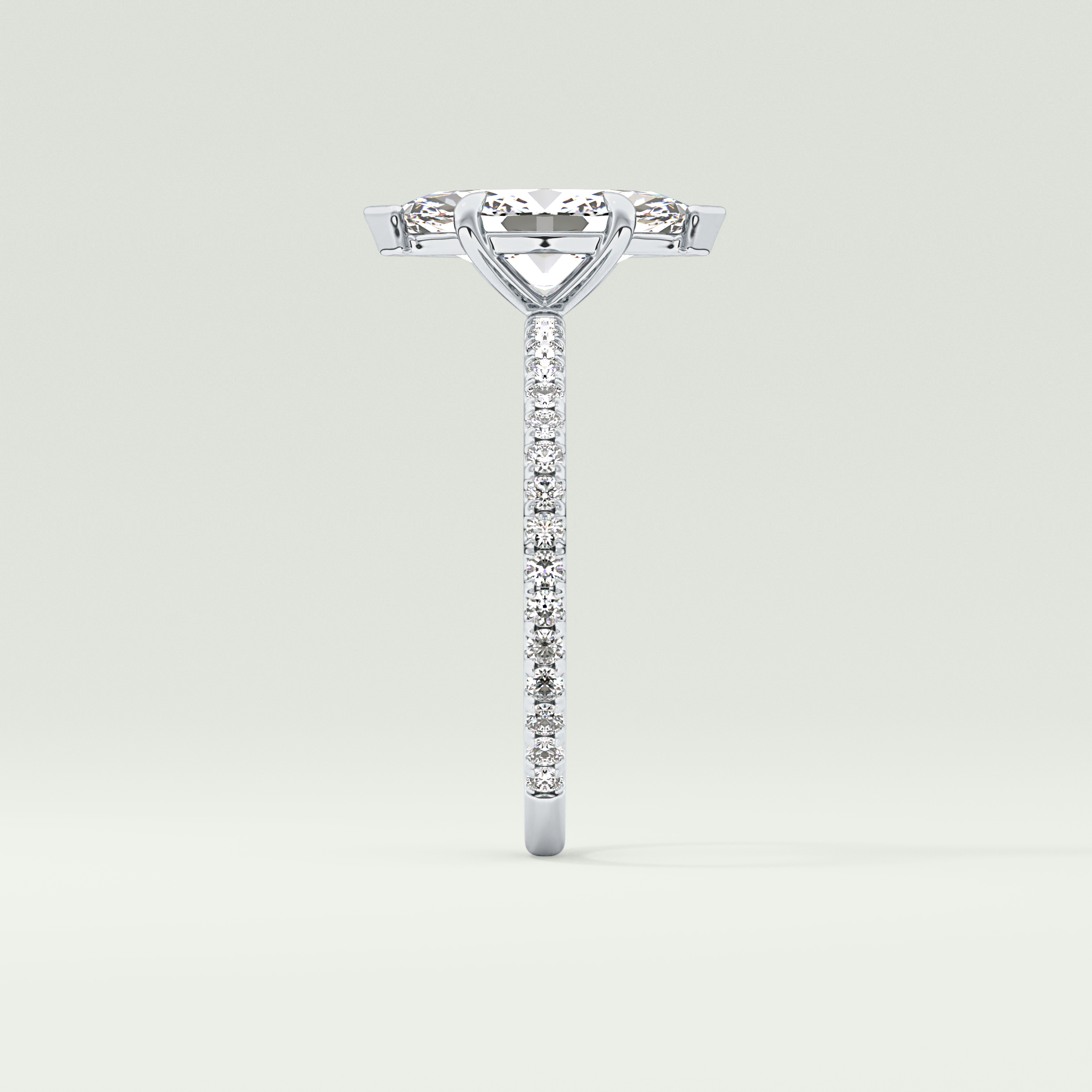 1.5 CT Marquise Cut Pave Lab-Grown Diamond Engagement Ring 16