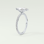 1.5 CT Marquise Cut Pave Moissanite Engagement Ring