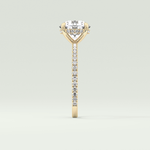 2.0 CT Round Cut Pave Hidden Halo Moissanite Engagement Ring