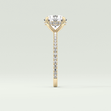 2.0 CT Round Cut Pave Hidden Halo Moissanite Engagement Ring