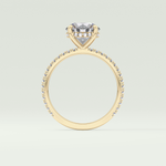 2.0 CT Round Cut Pave Hidden Halo Moissanite Engagement Ring