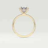 2.0 CT Round Cut Pave Hidden Halo Moissanite Engagement Ring