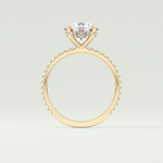 2.0 CT Round Cut Pave Hidden Halo Moissanite Engagement Ring