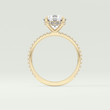 2.0 CT Round Cut Pave Hidden Halo Moissanite Engagement Ring