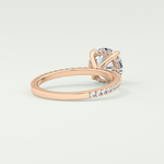 2.0 CT Round Cut Pave Hidden Halo Moissanite Engagement Ring