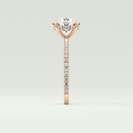 2.0 CT Round Cut Pave Hidden Halo Moissanite Engagement Ring