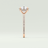 2.0 CT Round Cut Pave Hidden Halo Moissanite Engagement Ring