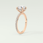 2.0 CT Round Cut Pave Hidden Halo Moissanite Engagement Ring