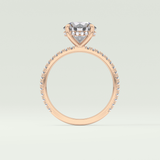 2.0 CT Round Cut Pave Hidden Halo Moissanite Engagement Ring