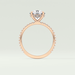 2.0 CT Round Cut Pave Hidden Halo Moissanite Engagement Ring