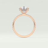 2.0 CT Round Cut Pave Hidden Halo Moissanite Engagement Ring