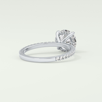 2.0 CT Round Cut Pave Hidden Halo Moissanite Engagement Ring