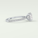 2.0 CT Round Cut Pave Hidden Halo Moissanite Engagement Ring