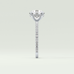2.0 CT Round Cut Pave Hidden Halo Moissanite Engagement Ring