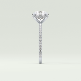 2.0 CT Round Cut Pave Hidden Halo Moissanite Engagement Ring