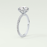 2.0 CT Round Cut Pave Lab-Grown Diamond Engagement Ring