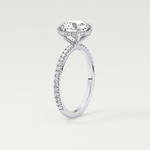 2.0 CT Round Cut Pave Hidden Halo Moissanite Engagement Ring