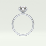 2.0 CT Round Cut Pave Hidden Halo Moissanite Engagement Ring