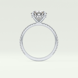 2.0 CT Round Cut Pave Hidden Halo Moissanite Engagement Ring