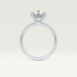 2.0 CT Round Cut Pave Hidden Halo Moissanite Engagement Ring