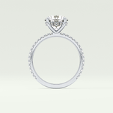 2.0 CT Round Cut Pave Hidden Halo Moissanite Engagement Ring