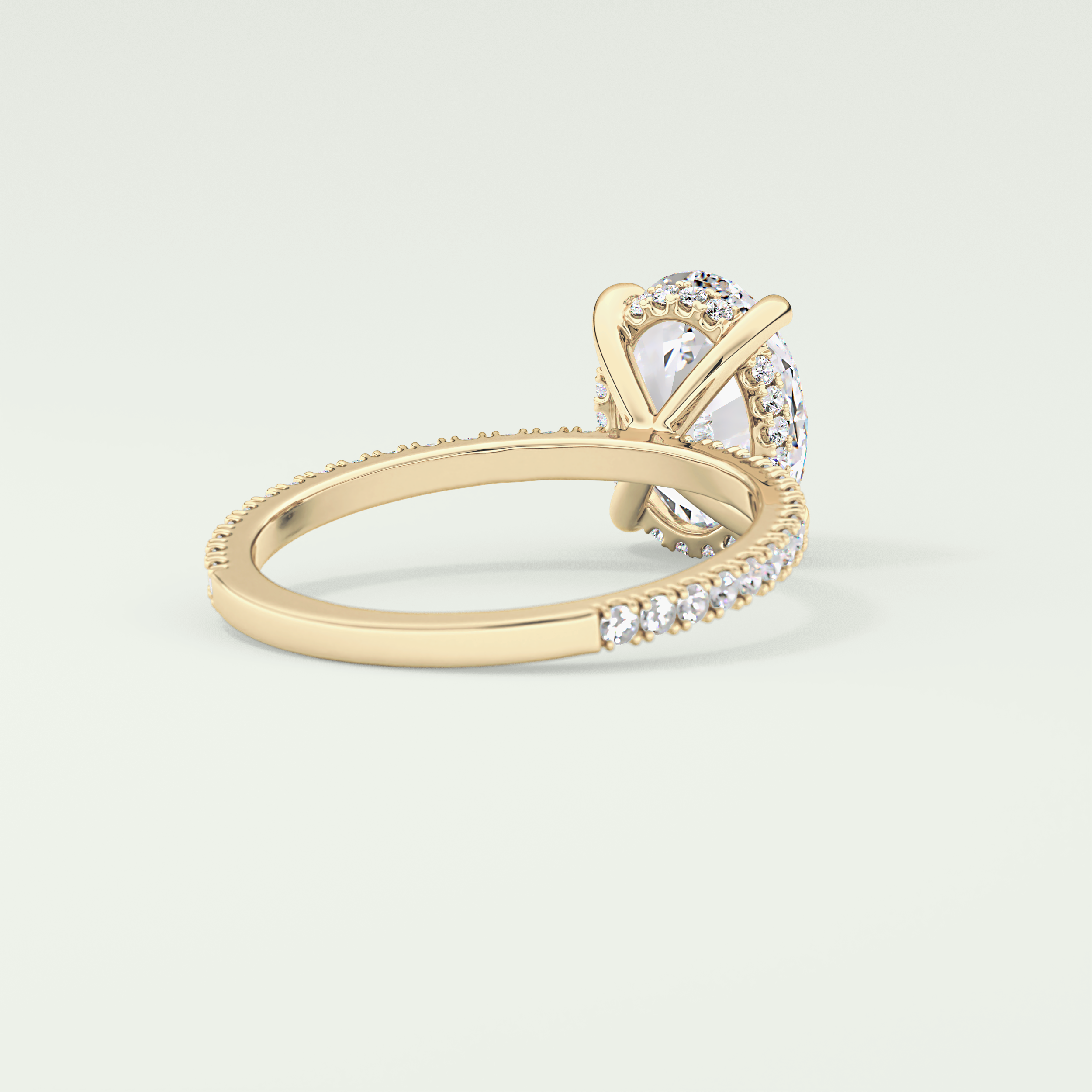 2.0 CT Oval Cut Pave & Hidden Halo Lab-Grown Diamond Engagement Ring 2