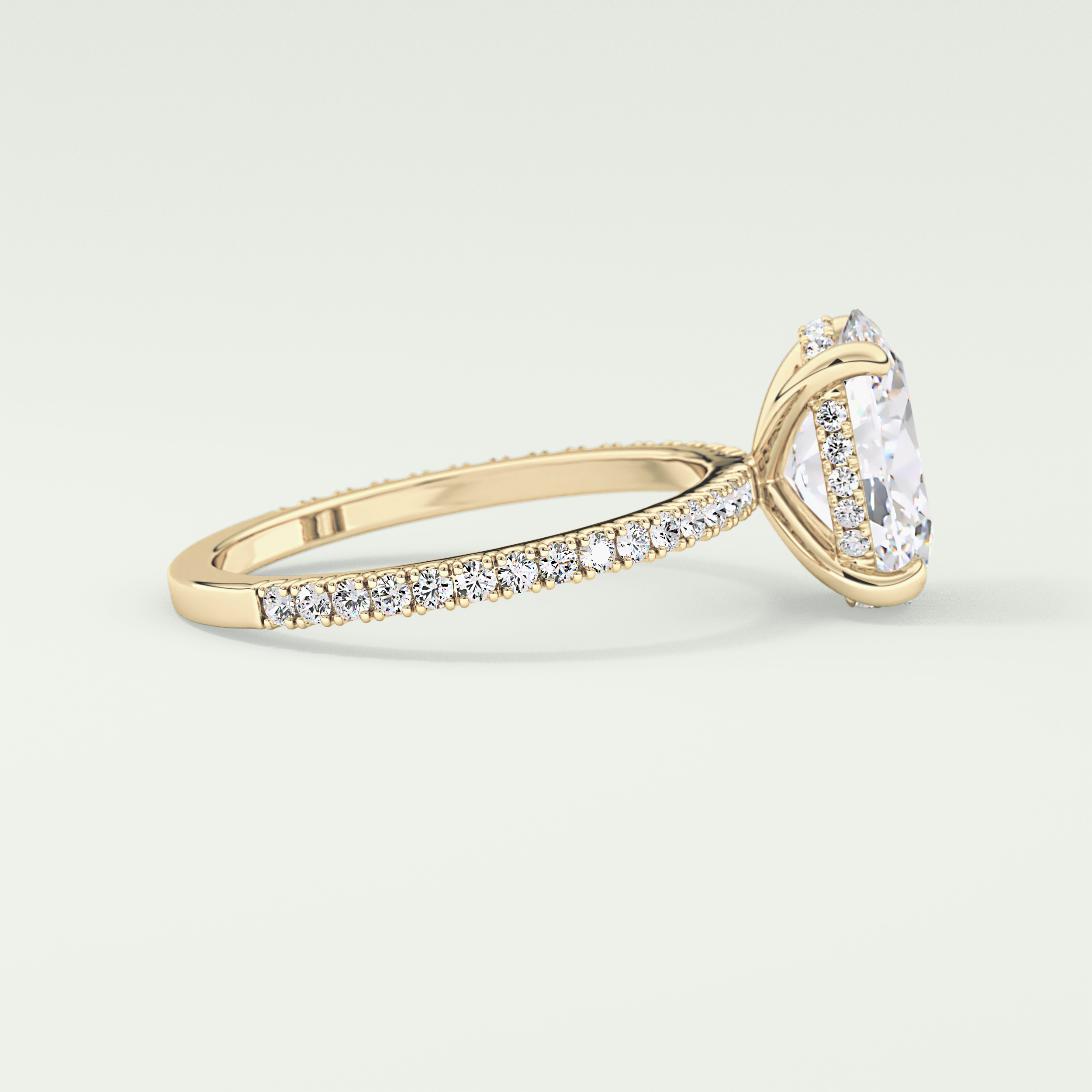 2.0 CT Oval Cut Pave & Hidden Halo Lab-Grown Diamond Engagement Ring 3