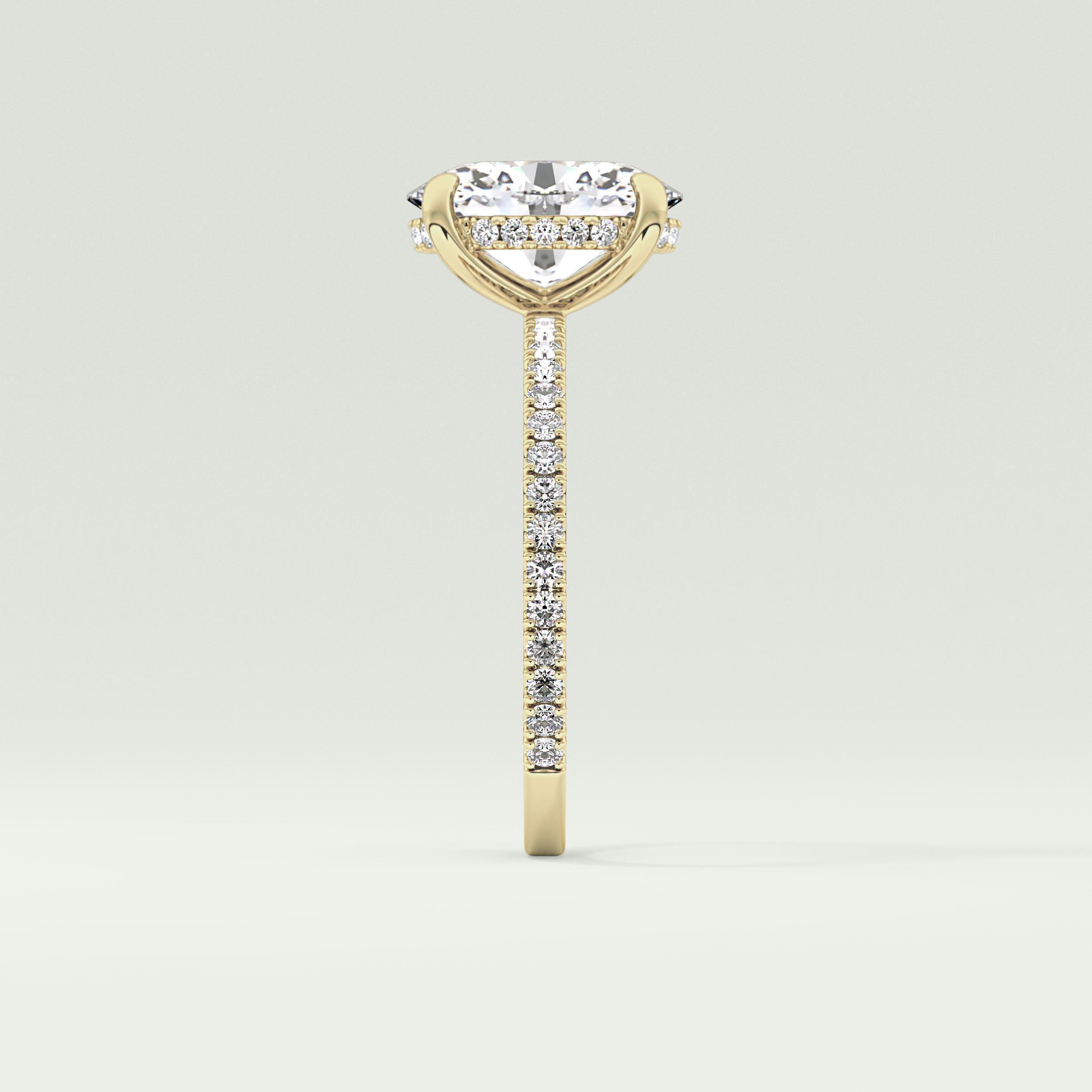2.0 CT Oval Cut Pave & Hidden Halo Lab-Grown Diamond Engagement Ring 4