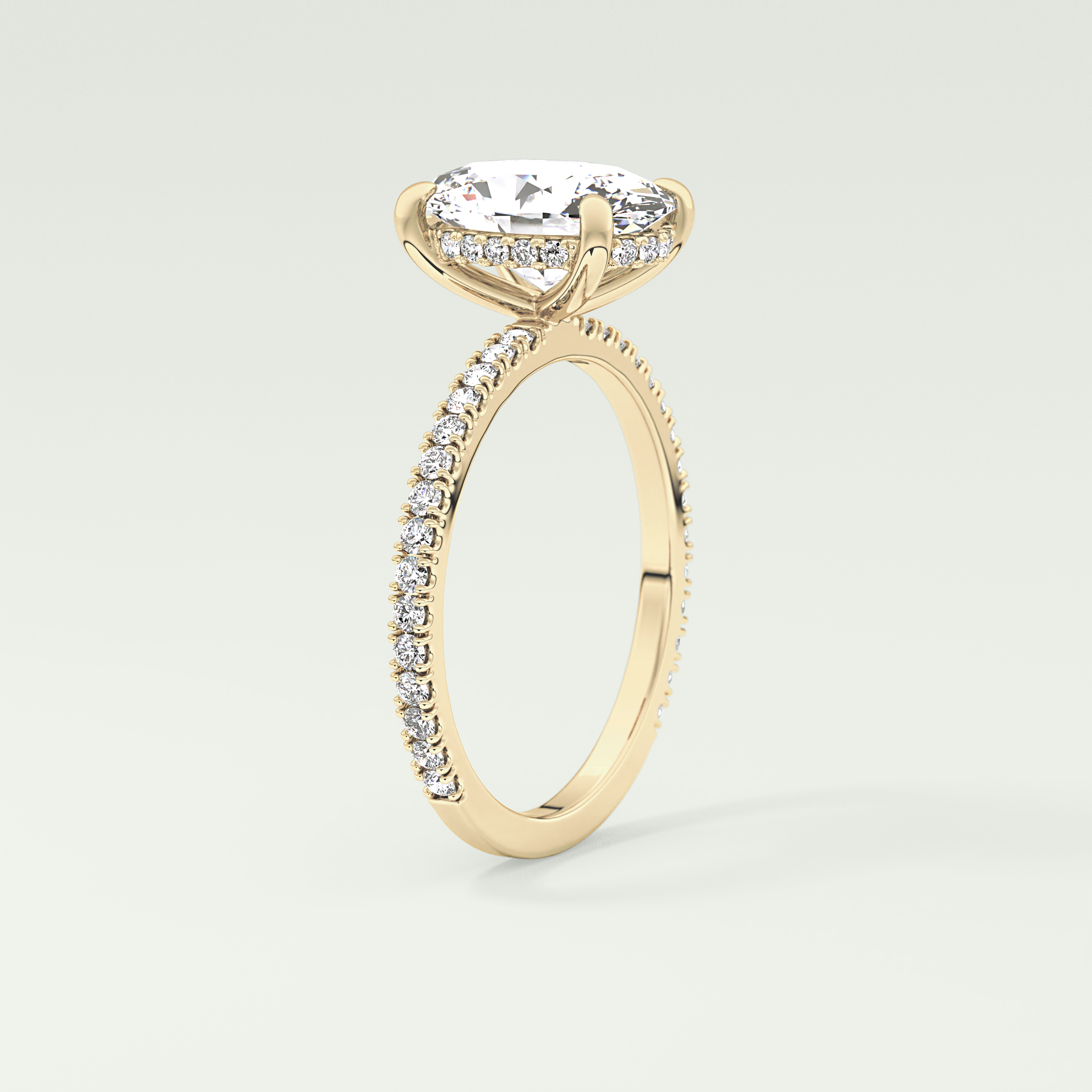 2.0 CT Oval Cut Pave & Hidden Halo Lab-Grown Diamond Engagement Ring 5