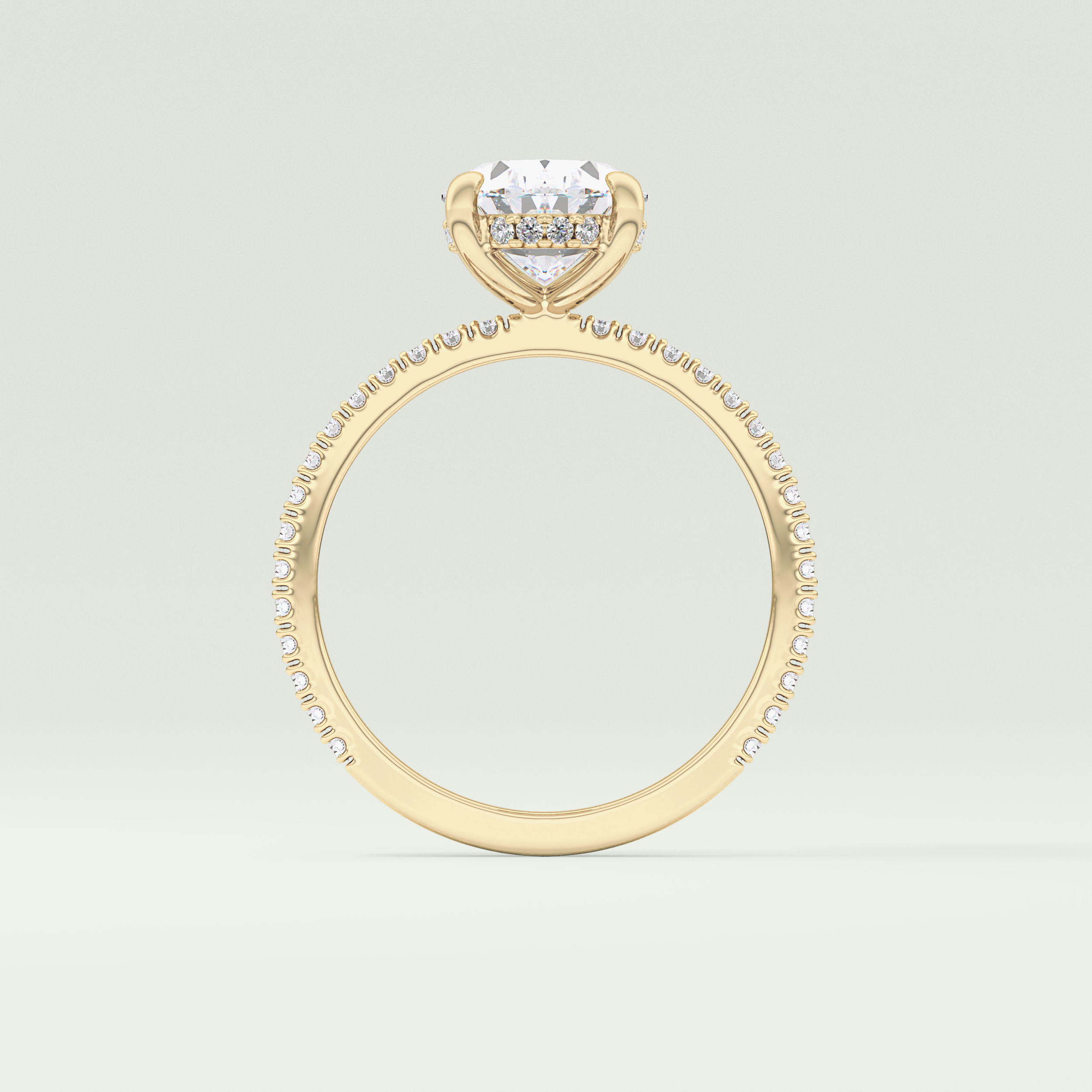 2.0 CT Oval Cut Pave & Hidden Halo Lab-Grown Diamond Engagement Ring 6
