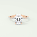 2.0 CT Oval Cut Pave & Hidden Halo Lab-Grown Diamond Engagement Ring 7
