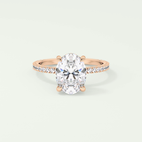 2.0 CT Oval Cut Pave & Hidden Halo Lab-Grown Diamond Engagement Ring 7