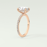 2.0 CT Oval Cut Pave & Hidden Halo Lab-Grown Diamond Engagement Ring 11