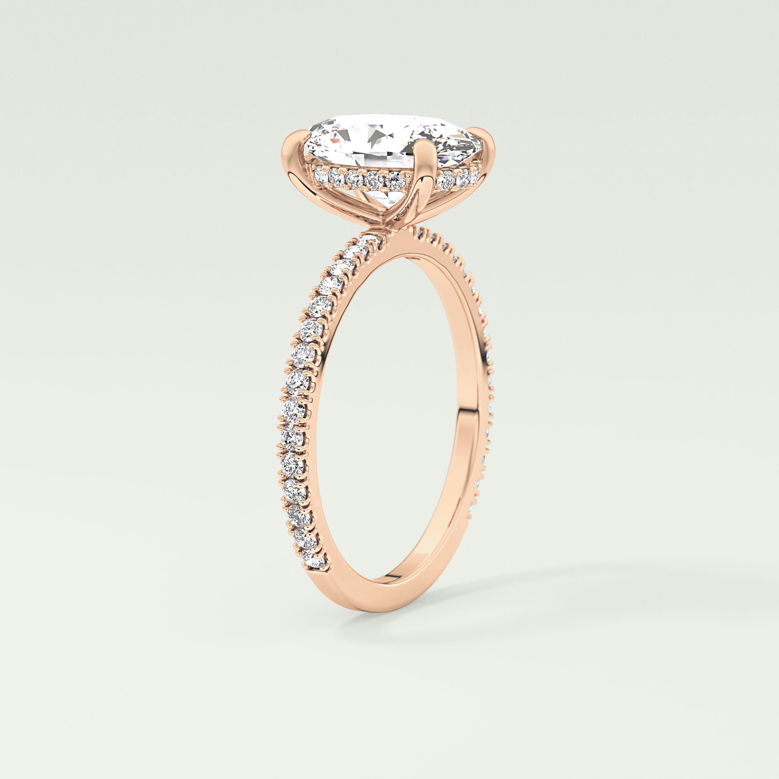 2.0 CT Oval Cut Pave & Hidden Halo Lab-Grown Diamond Engagement Ring 11